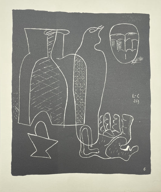 Antique Print - Le Corbusier (1887-1965) - Entre-deux VI - Original Lithograph - Dahlströms Fine Art