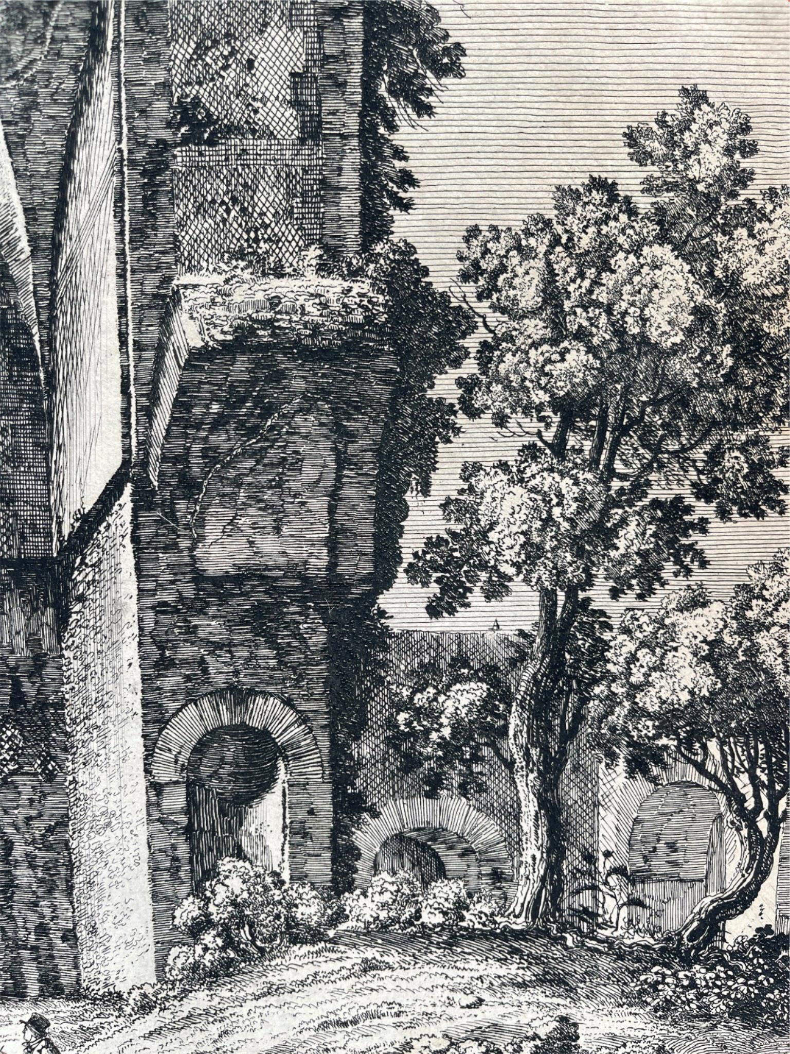 Antique Print - Luigi Rossini - Avanzi della Biblioteca in Villa Adriana - Art - Dahlströms Fine Art