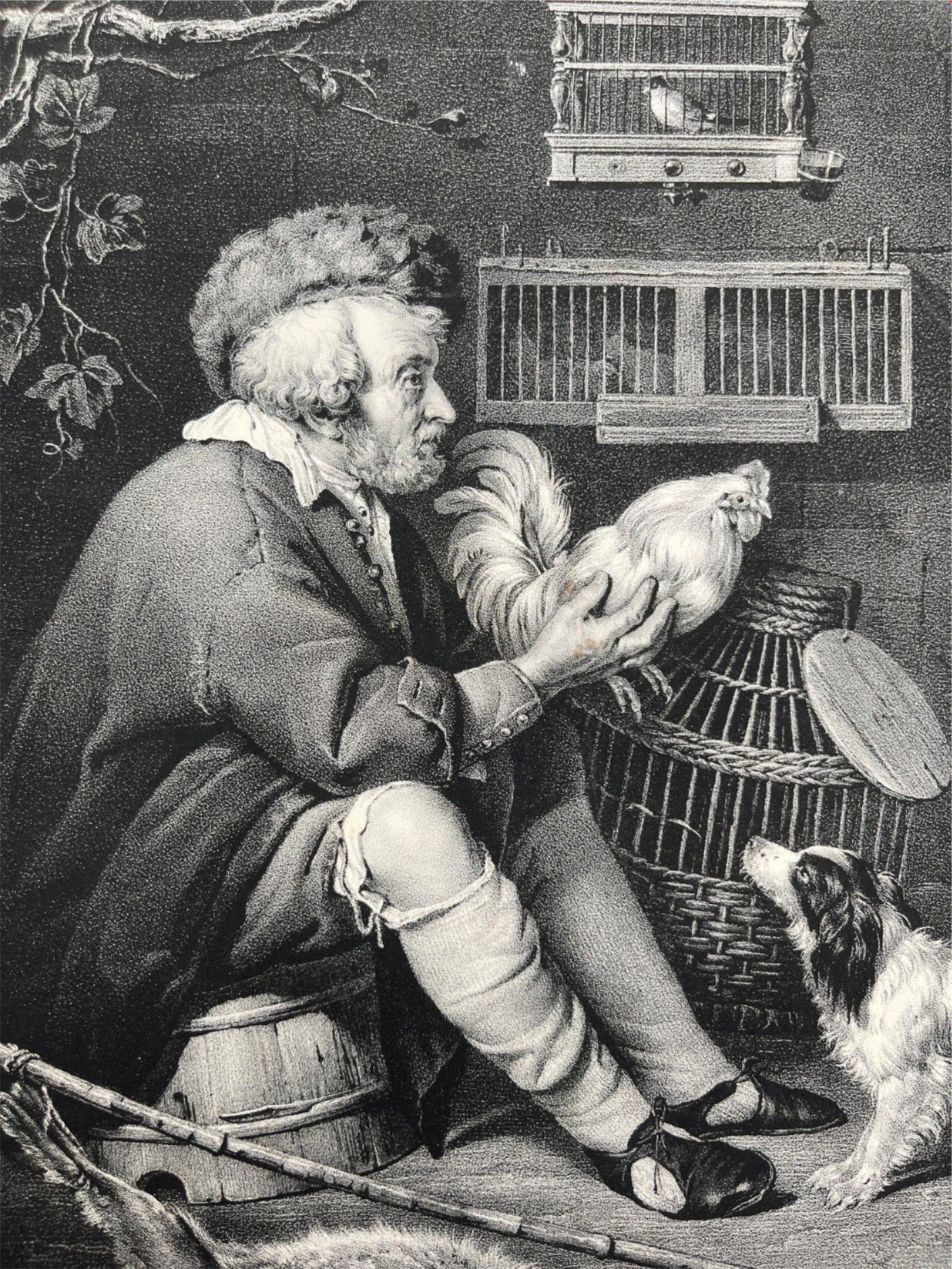 Antique Print - "Bird Seller" - Franz Hanfstaengl - Dresden, Germany - 1850 - Dahlströms Fine Art