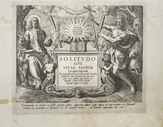 Religious Engraving - 16th Century - Maarten de Vos - Christ - John the Baptist
