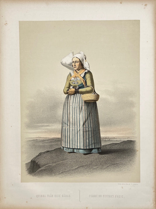Antique Costume Print - Scanian Folk Costumes - Woman from Oxie - Otto Wallgren - Dahlströms Fine Art