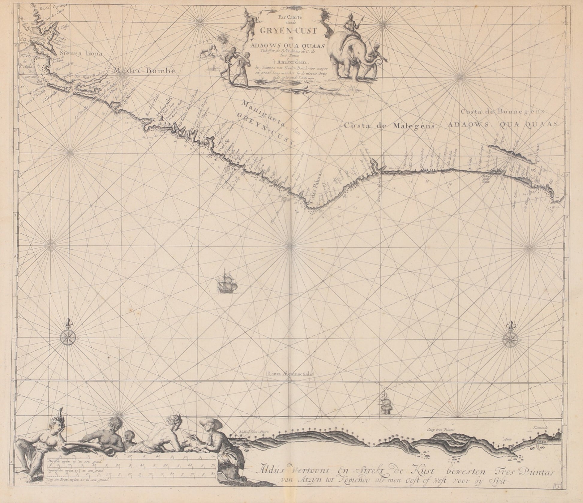 Antique Sea Chart of West Africa - Sierra Leone - Liberia - Johannes van Keulen - Dahlströms Fine Art