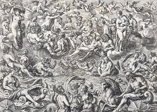 Antique Print - Adam and Eve - Christoph Eimmart - Crispin van den Broeck - 1590