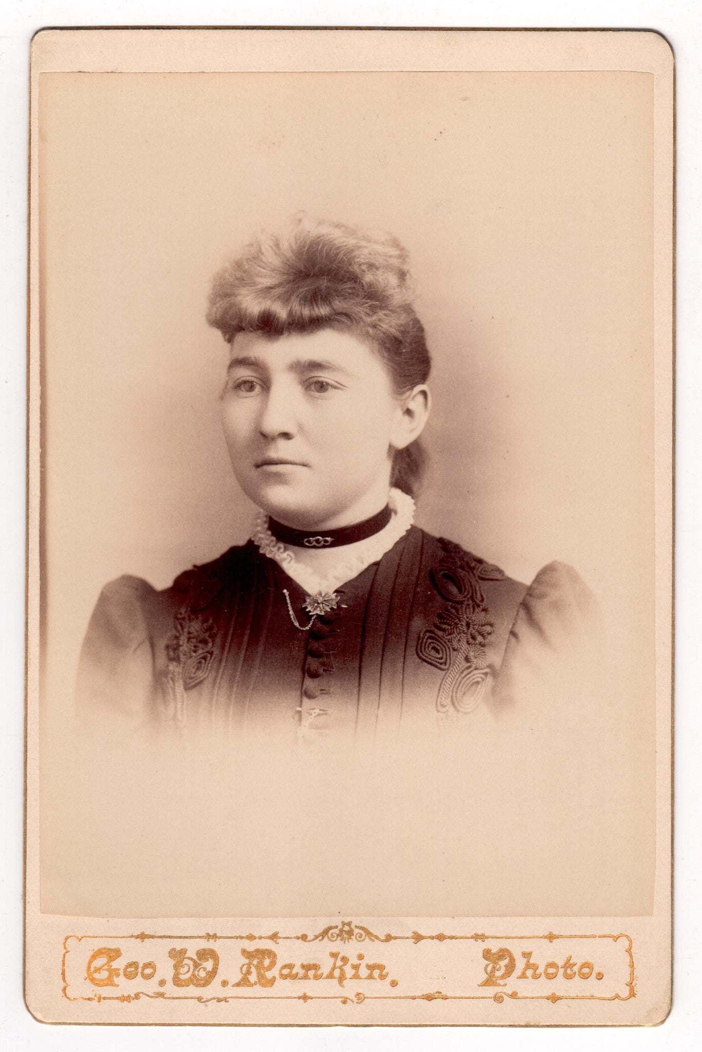 Original Antique Photo Cabinet Card Lady Portrait Goo. W. Rankin Photo - Dahlströms Fine Art