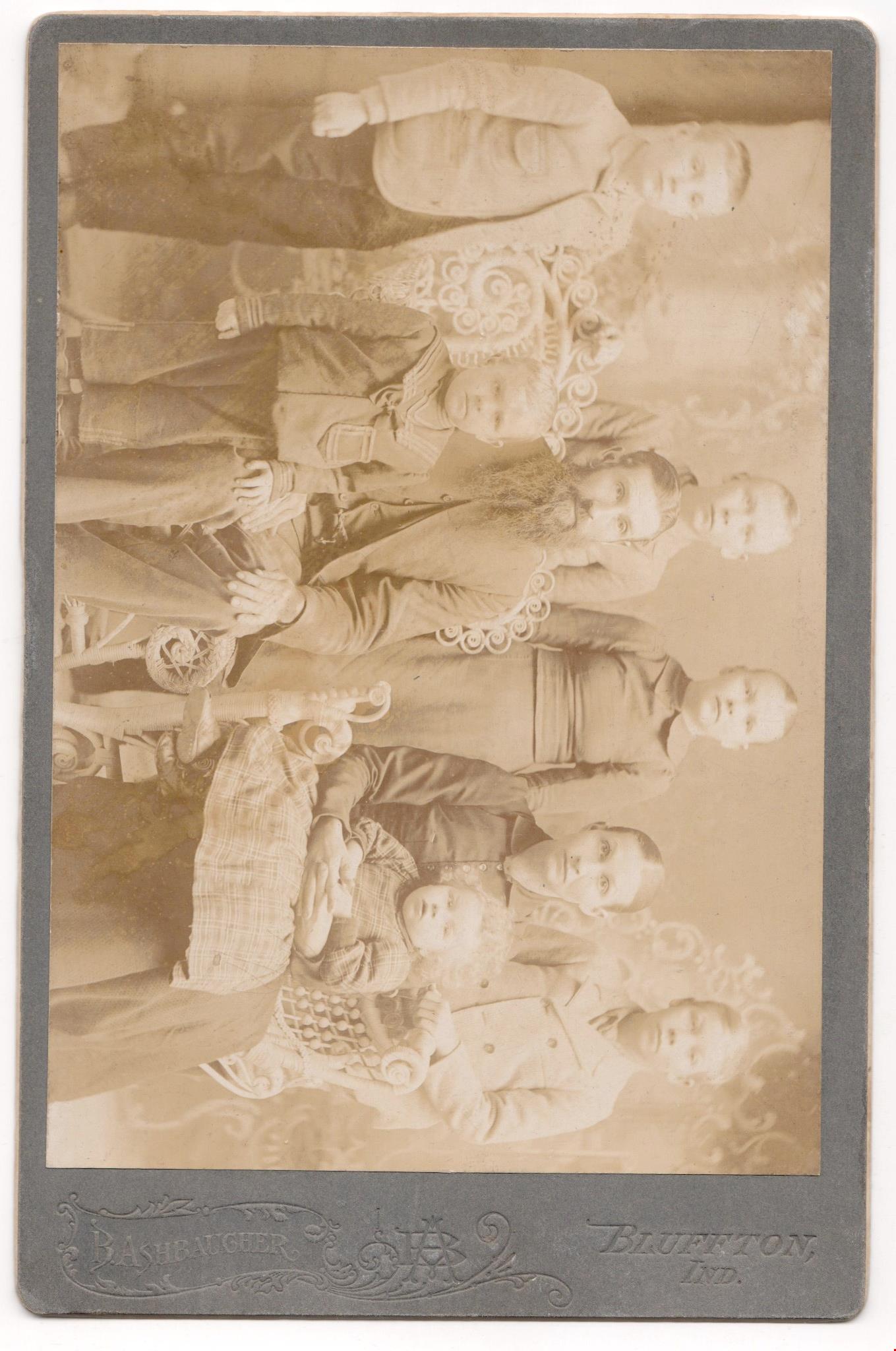 Original Antique Photo Cabinet Card Famiy Portrait Bluffton Indiana - Dahlströms Fine Art