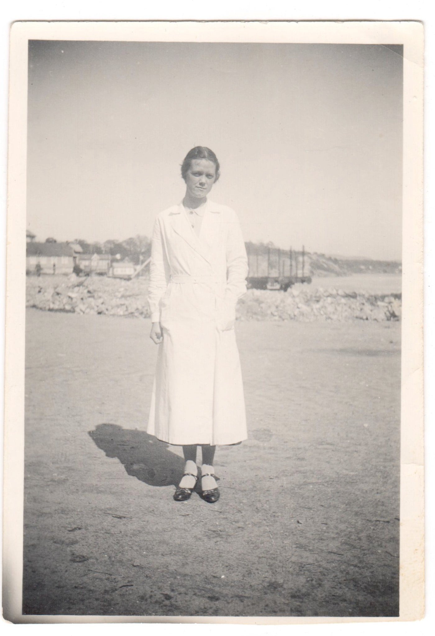 Vintage Photography - Portrait of a Stylish Woman - Lady in White Coat - Sweden