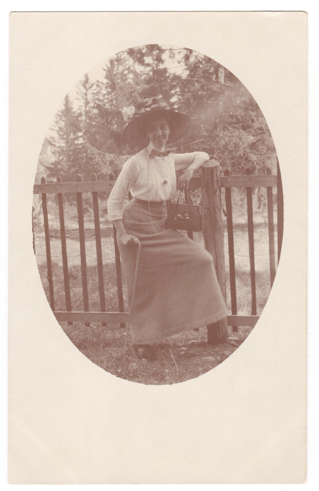 Postcard - Portrait of a Stylish Swede - Woman with Cane - Fashion of Europe