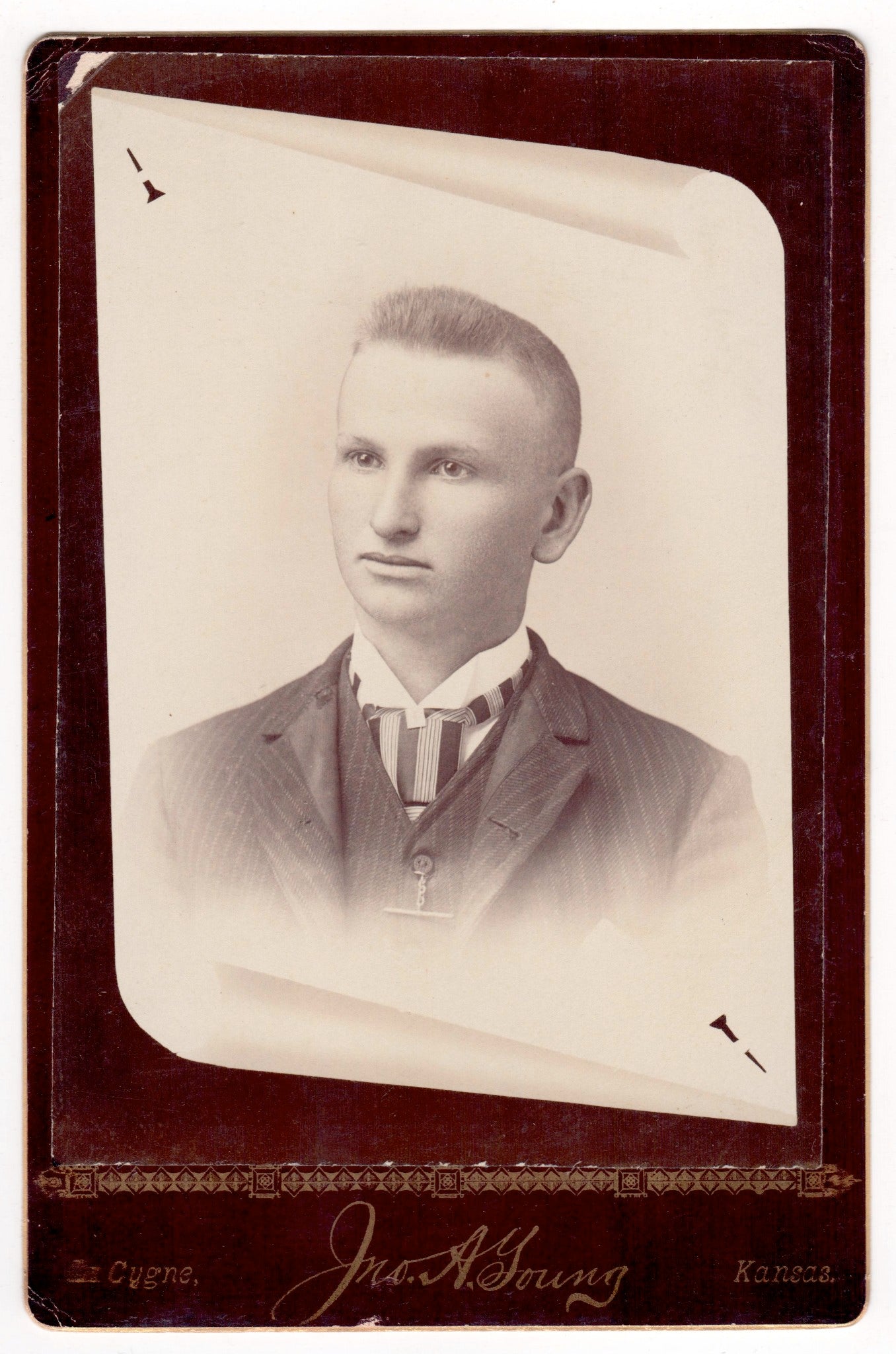 Original Antique Photo Cabinet Card Gentlemen Portrait Cygne Kansas - Dahlströms Fine Art