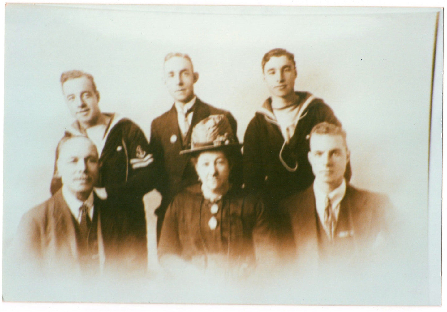 Old Postcard - Portrait of Sailor Family - Family Photo - British Seamen - UK