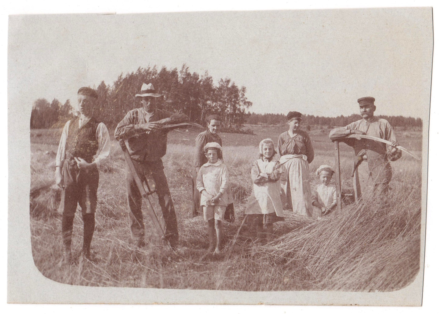 Vintage Postcard - Rural Area - Portrait of Farmer Family - Europe 20th Century
