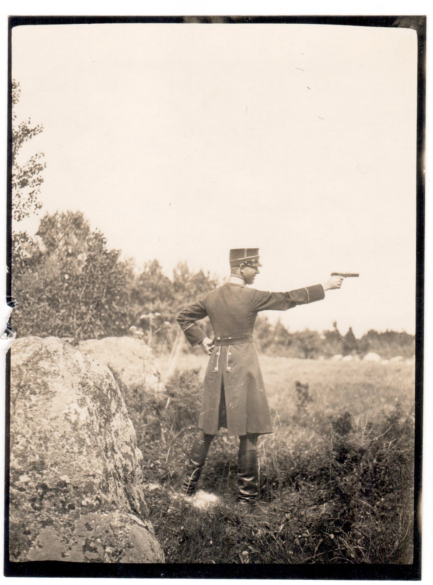 Vintage Photography - A Soldier with a Pistol - Military Photo - An Officer