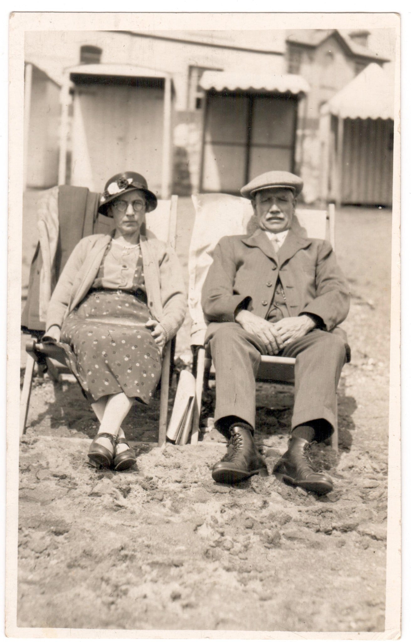 Original Postcard - Portrait of an Elderly Couple - Rural Life - United Kingdom