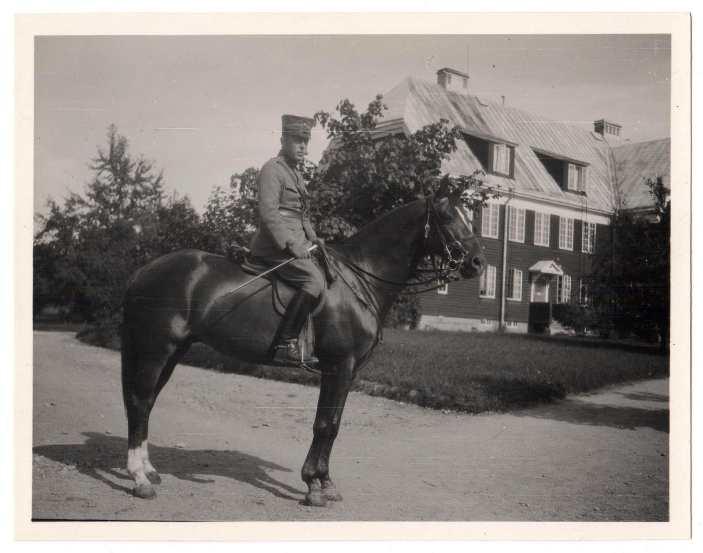 Vintage Military Photography - Swedish Solider - Officer on Horse - Sweden 1918