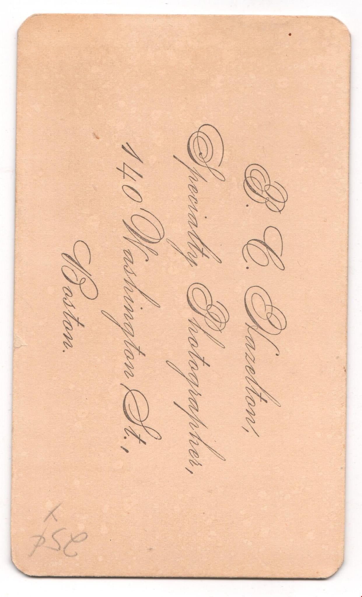 Original Antique Photo Cabinet Card Gentleman Portrait 140 Washington St. Boston - Dahlströms Fine Art