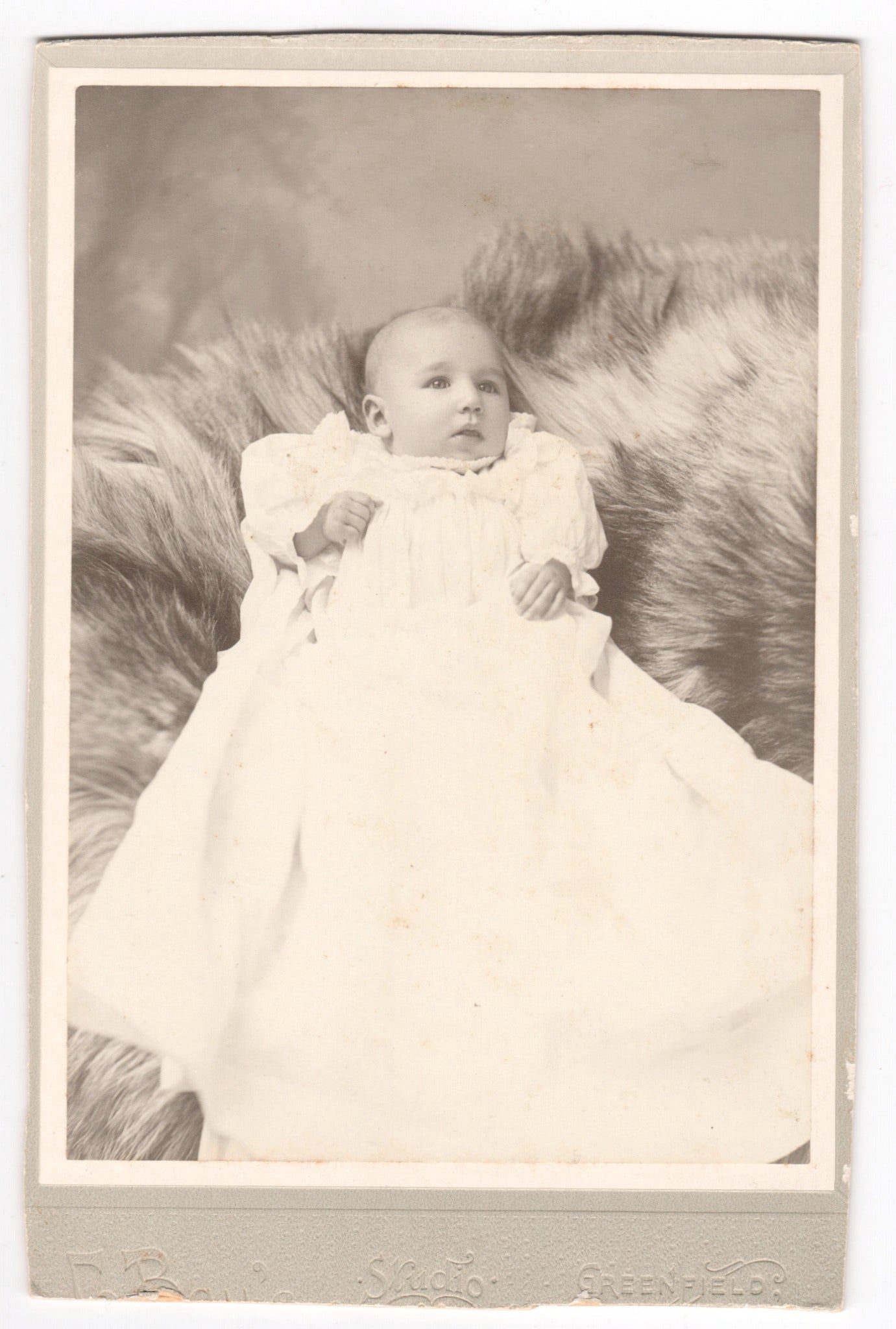Original Antique Photo Cabinet Card Baby Portrait Fresno California - Dahlströms Fine Art