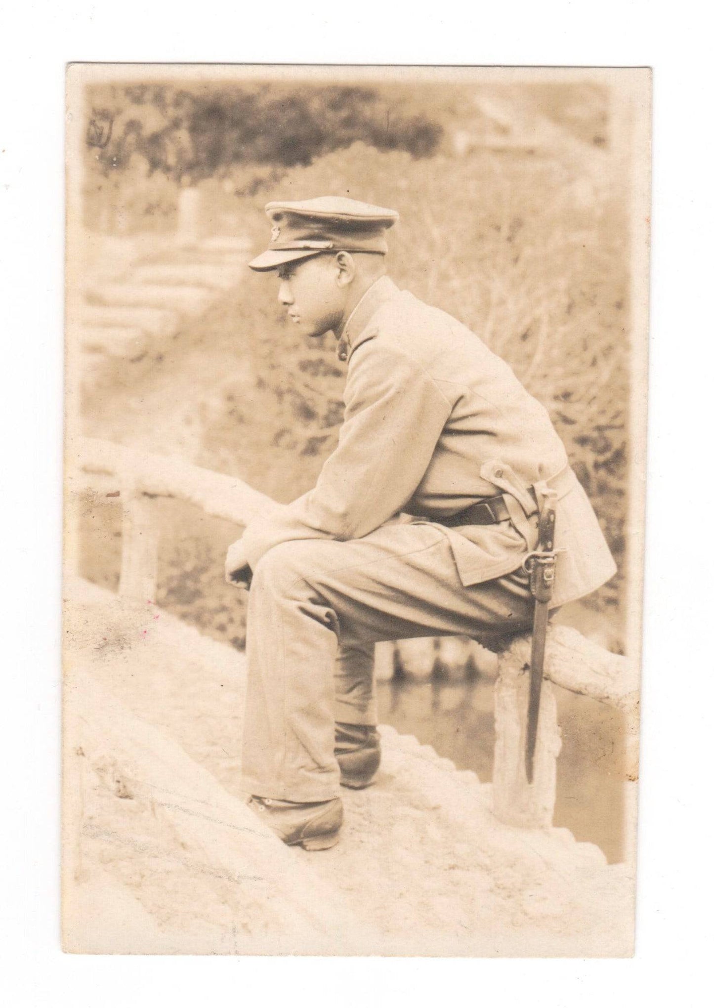 Antique Photo - Photography from Japan - Pensive Japanese Soldier - Military - Dahlströms Fine Art