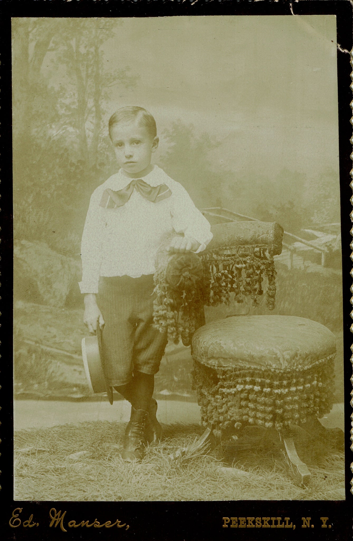 Original Antique Photo Cabinet Card Boy Portrait Peekskill California - Dahlströms Fine Art