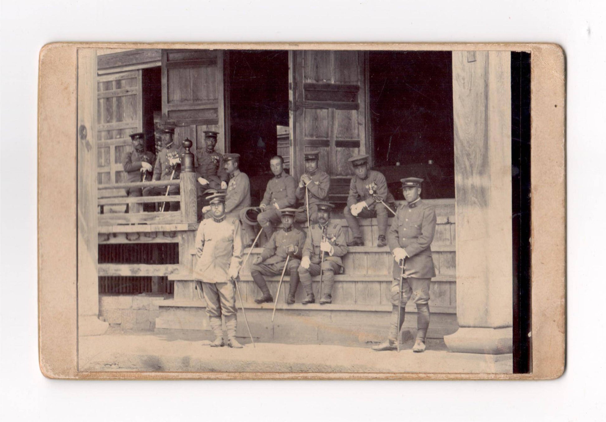 Antique Photo - Photography from Japan - Soldiers on the Porch of the Barracks - Dahlströms Fine Art